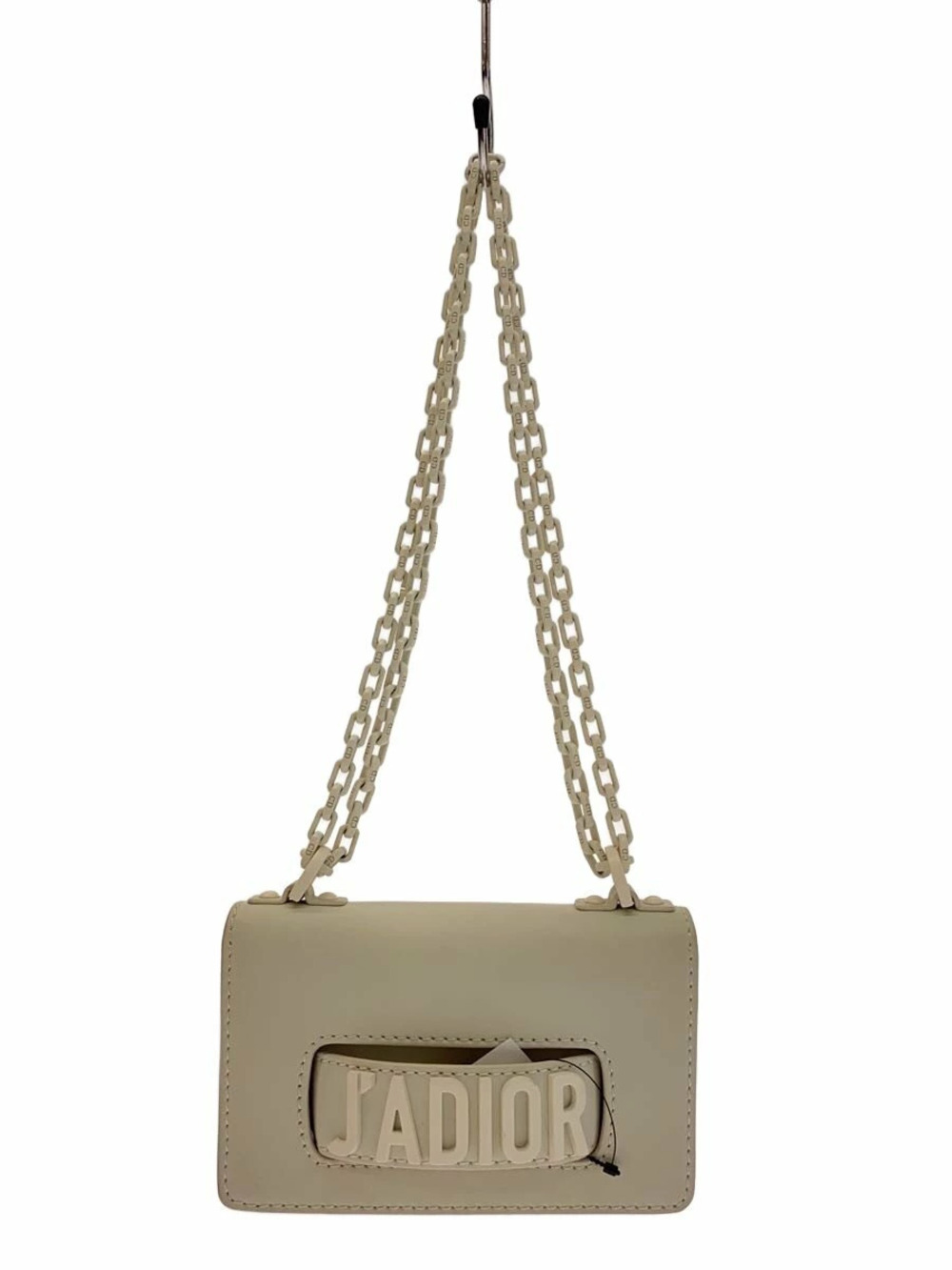 Christian Dior Shoulder Bag Leather White JADIOR Chain Strap